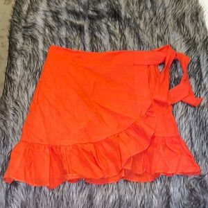 Karlie red/orange wrap around skirt